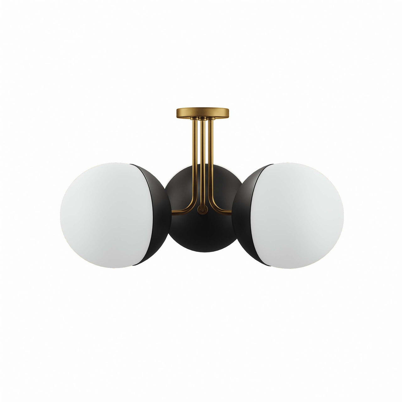 Starlight Semi-Flush Ceiling Light, Satin Brass