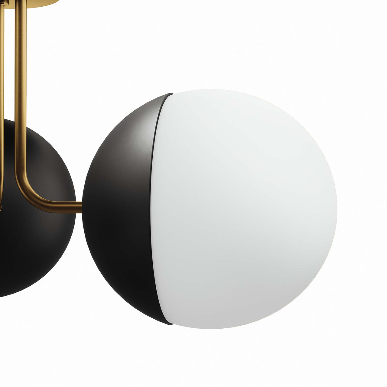 Starlight Semi-Flush Ceiling Light, Satin Brass