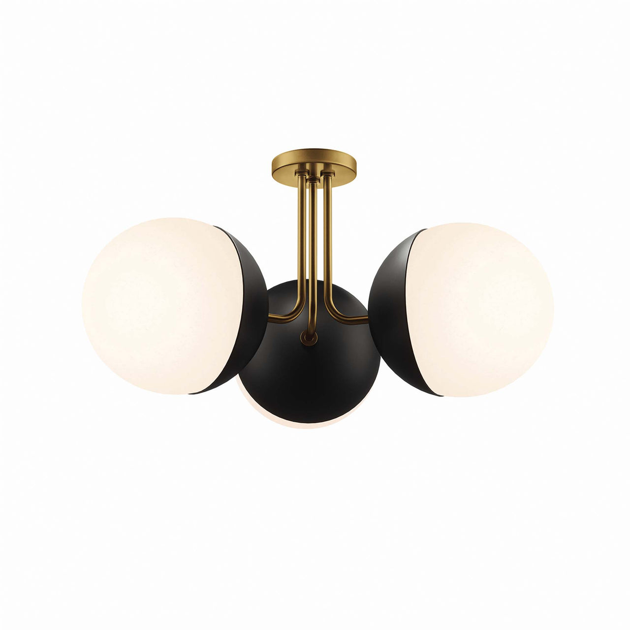 Starlight Semi-Flush Ceiling Light, Satin Brass