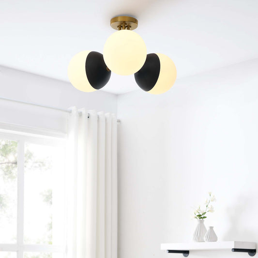 Starlight Semi-Flush Ceiling Light, Satin Brass
