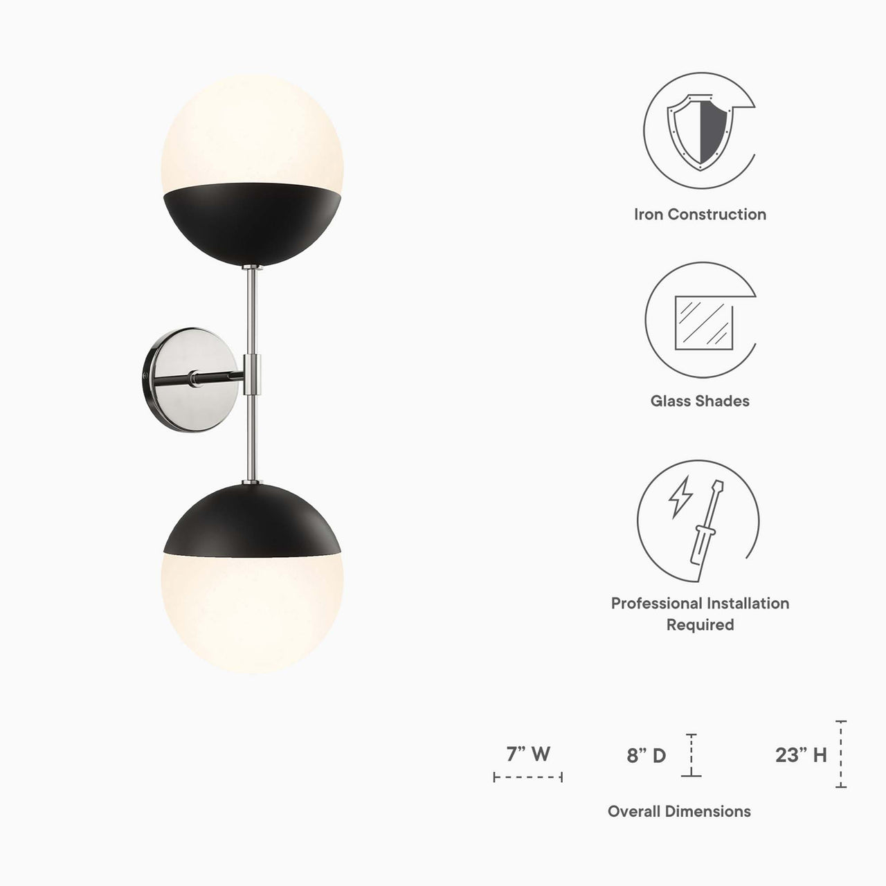 Starlight Wall Sconce, Polished Nickel