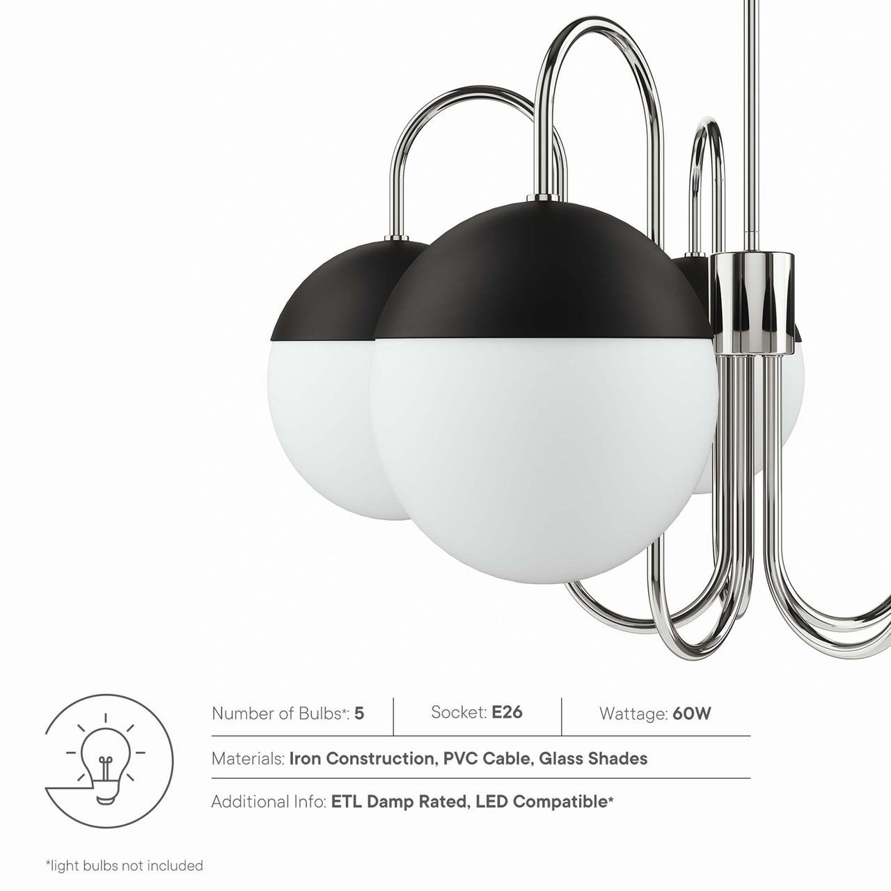 Starlight Chandelier, Polished Nickel