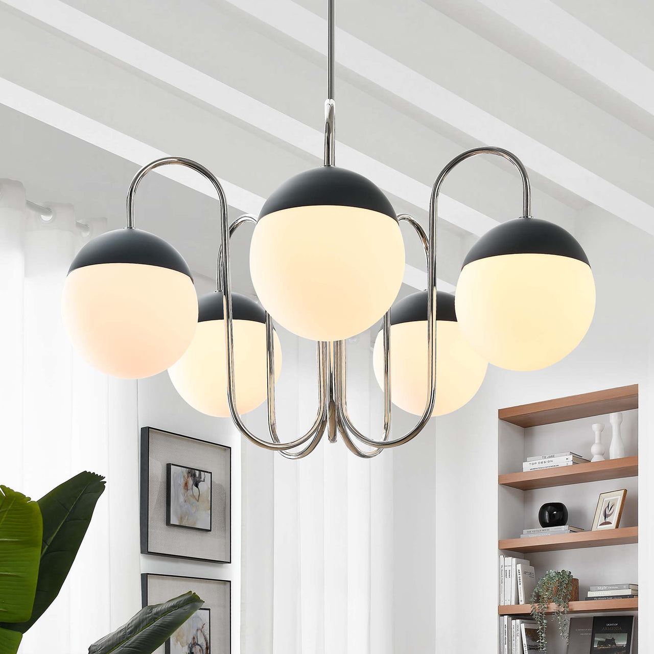 Starlight Chandelier, Polished Nickel