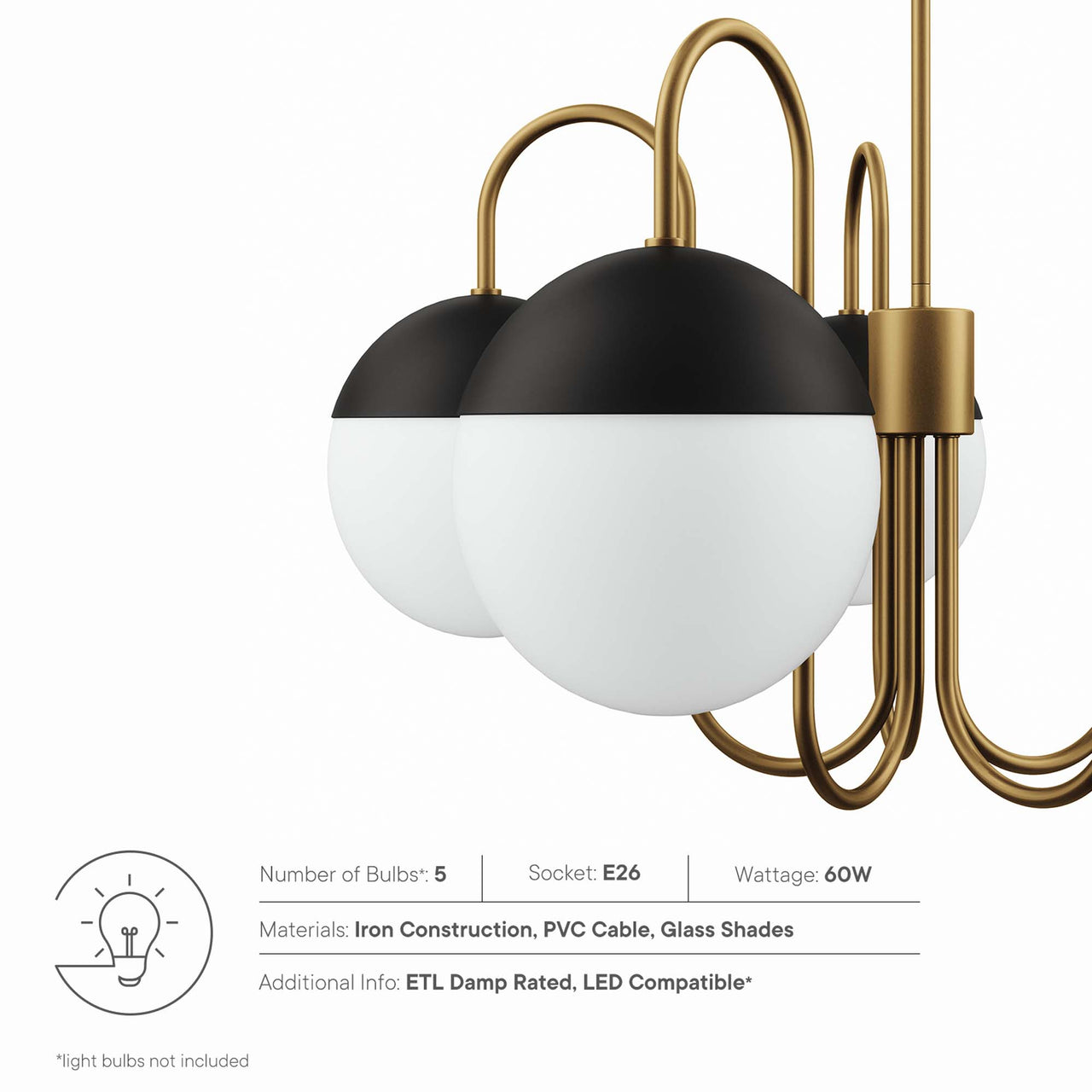 Starlight Chandelier, Satin Brass