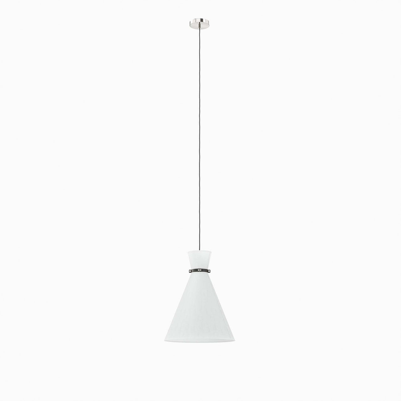 Beacon Pendant Light, White & Polished Nickel
