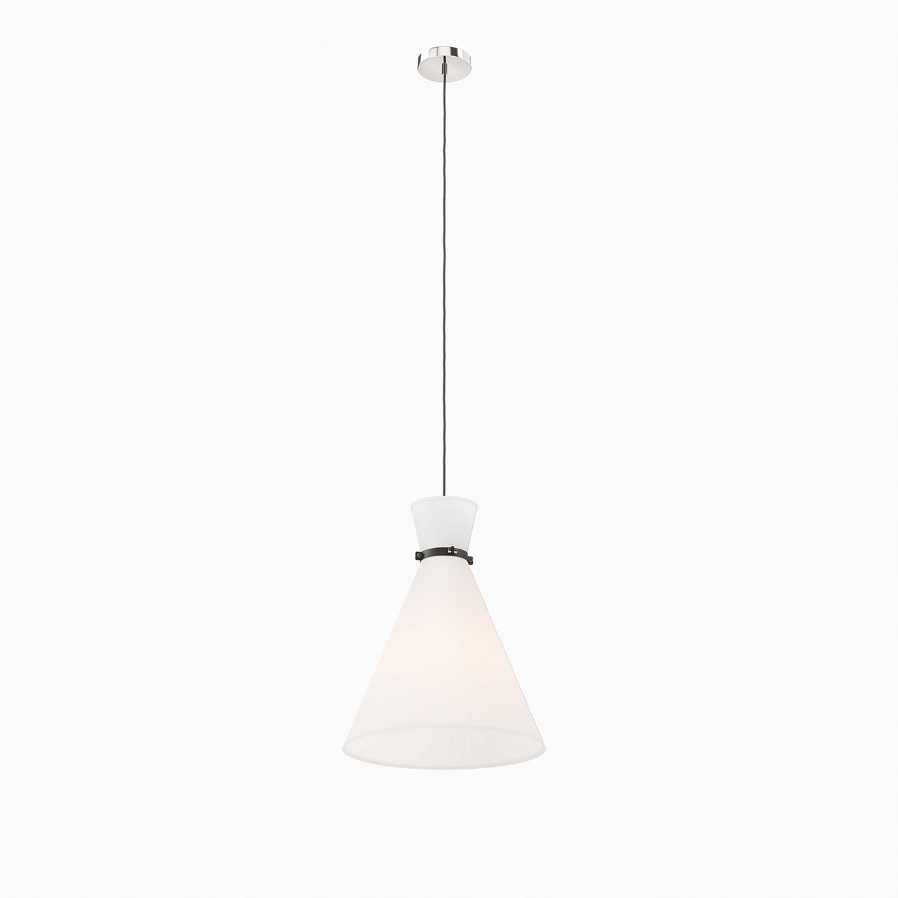 Beacon Pendant Light, White & Polished Nickel