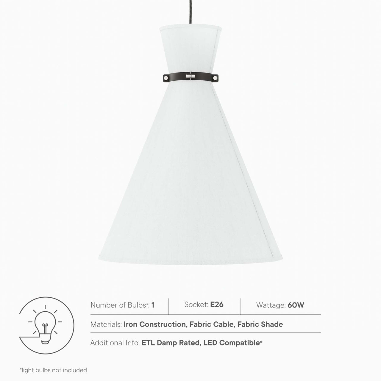 Beacon Pendant Light, White & Polished Nickel