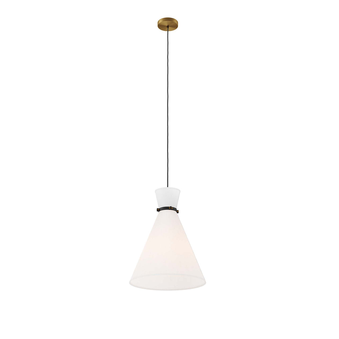 Beacon Pendant Light, White & Satin Brass