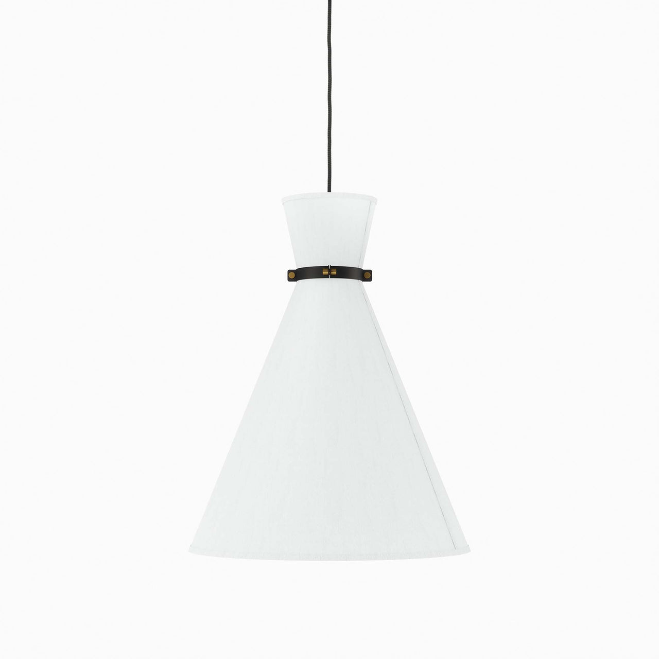 Beacon Pendant Light, White & Satin Brass