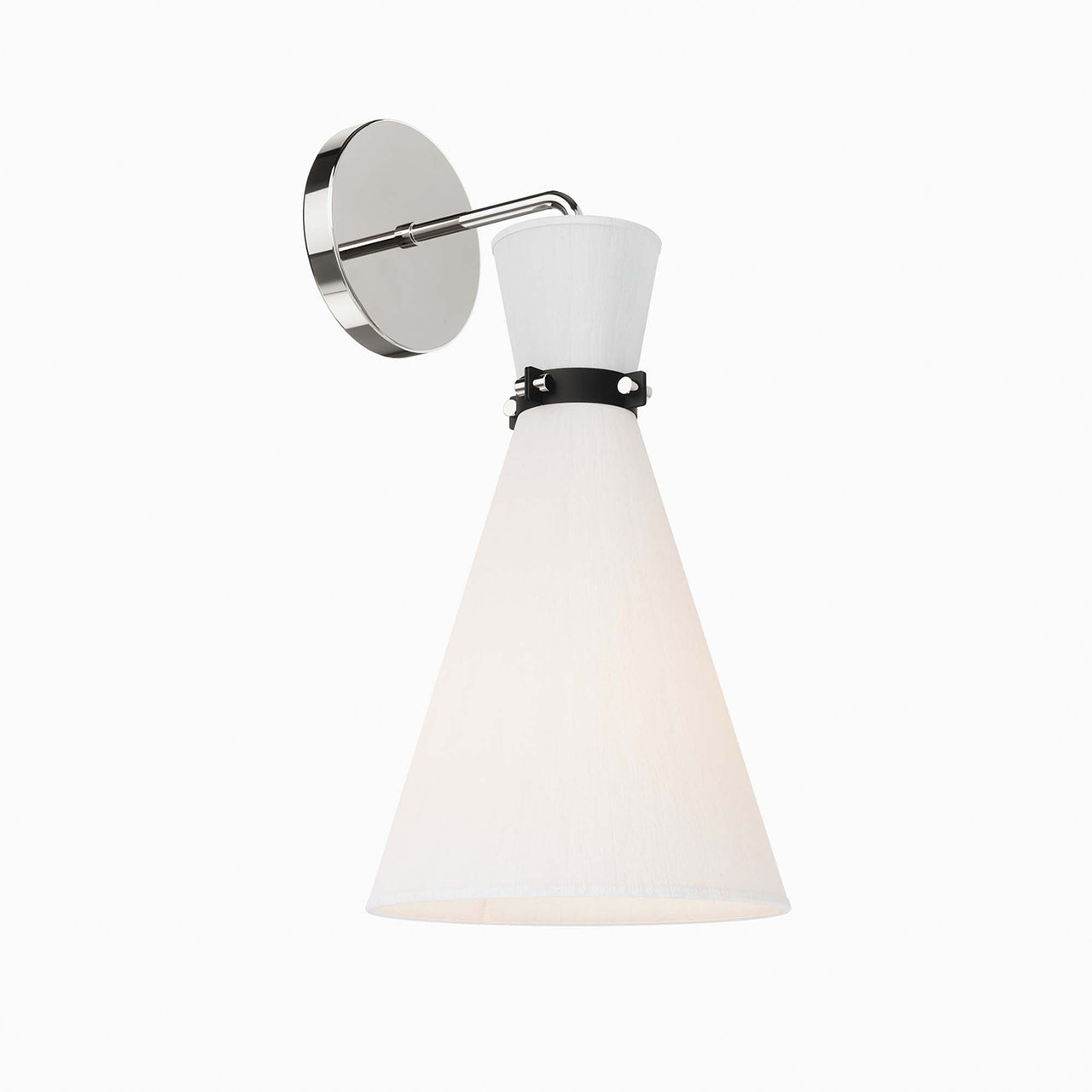 Beacon Wall Sconce, White & Polished Nickel