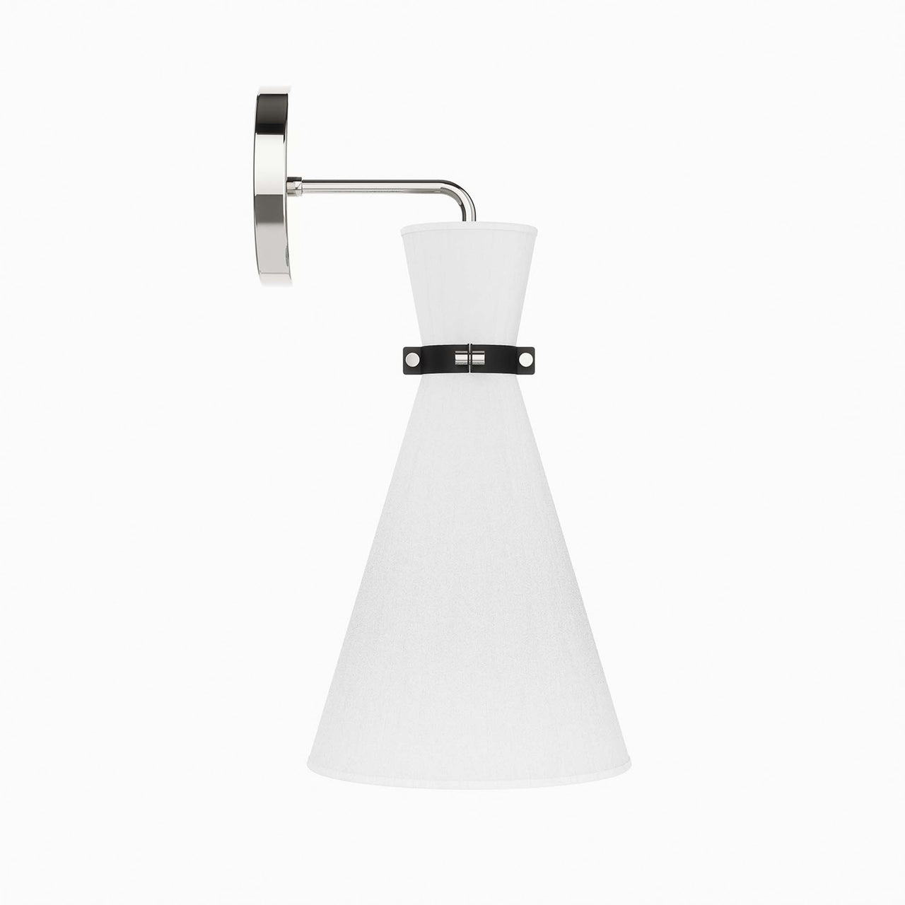 Beacon Wall Sconce, White & Polished Nickel