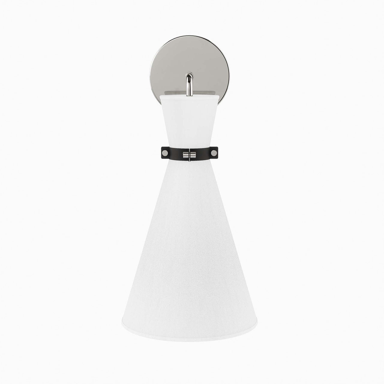 Beacon Wall Sconce, White & Polished Nickel