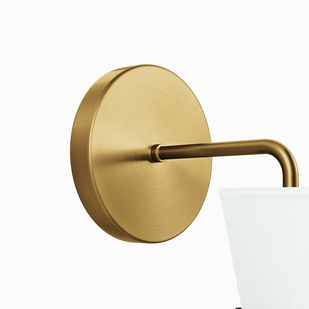 Beacon Wall Sconce, White & Satin Brass