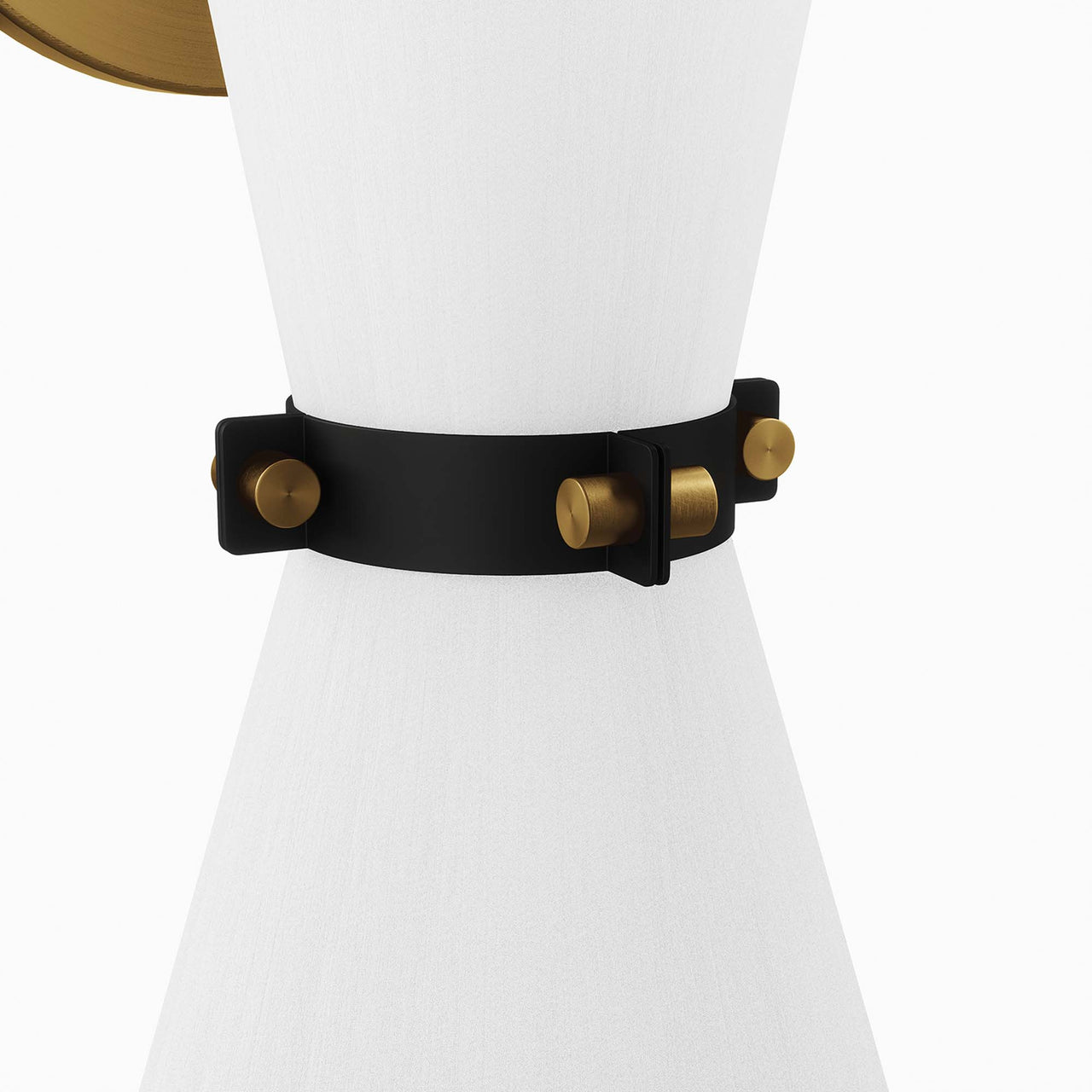 Beacon Wall Sconce, White & Satin Brass