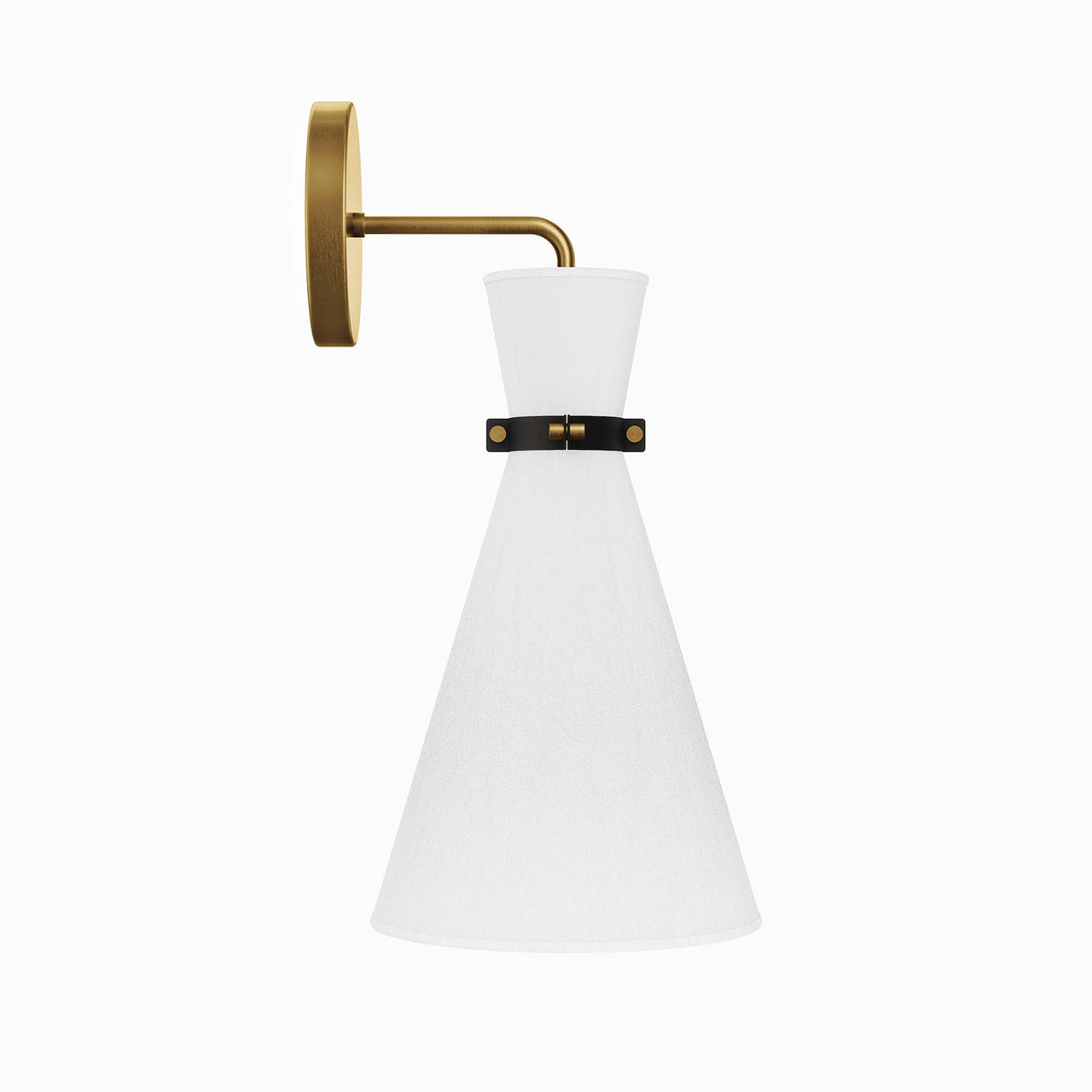 Beacon Wall Sconce, White & Satin Brass