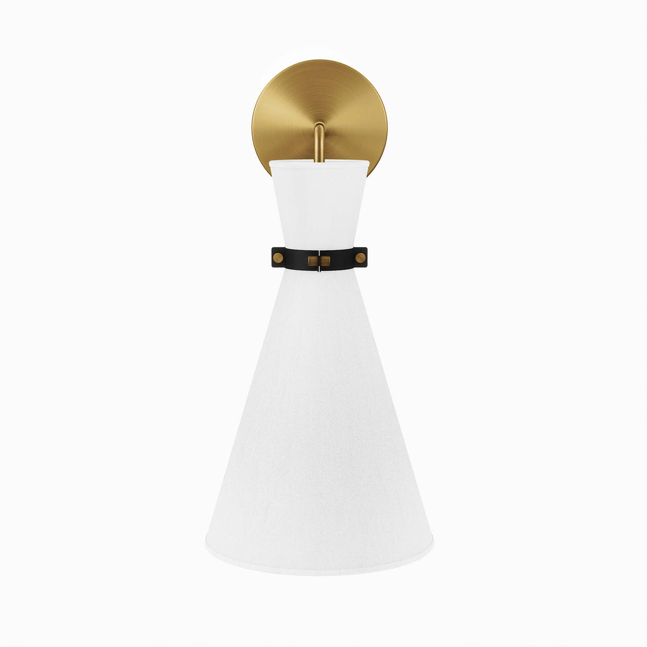 Beacon Wall Sconce, White & Satin Brass