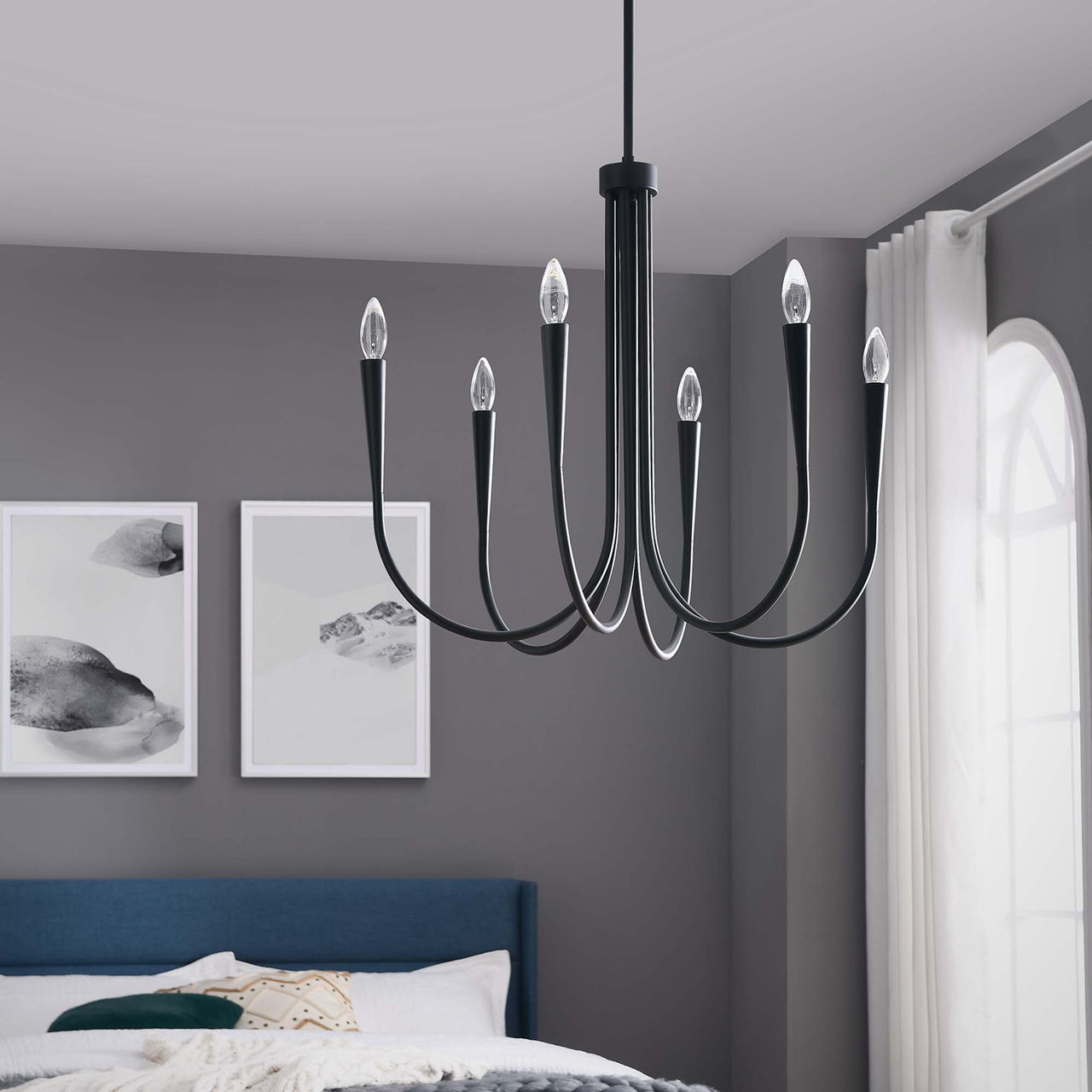 Luminator Chandelier, Black
