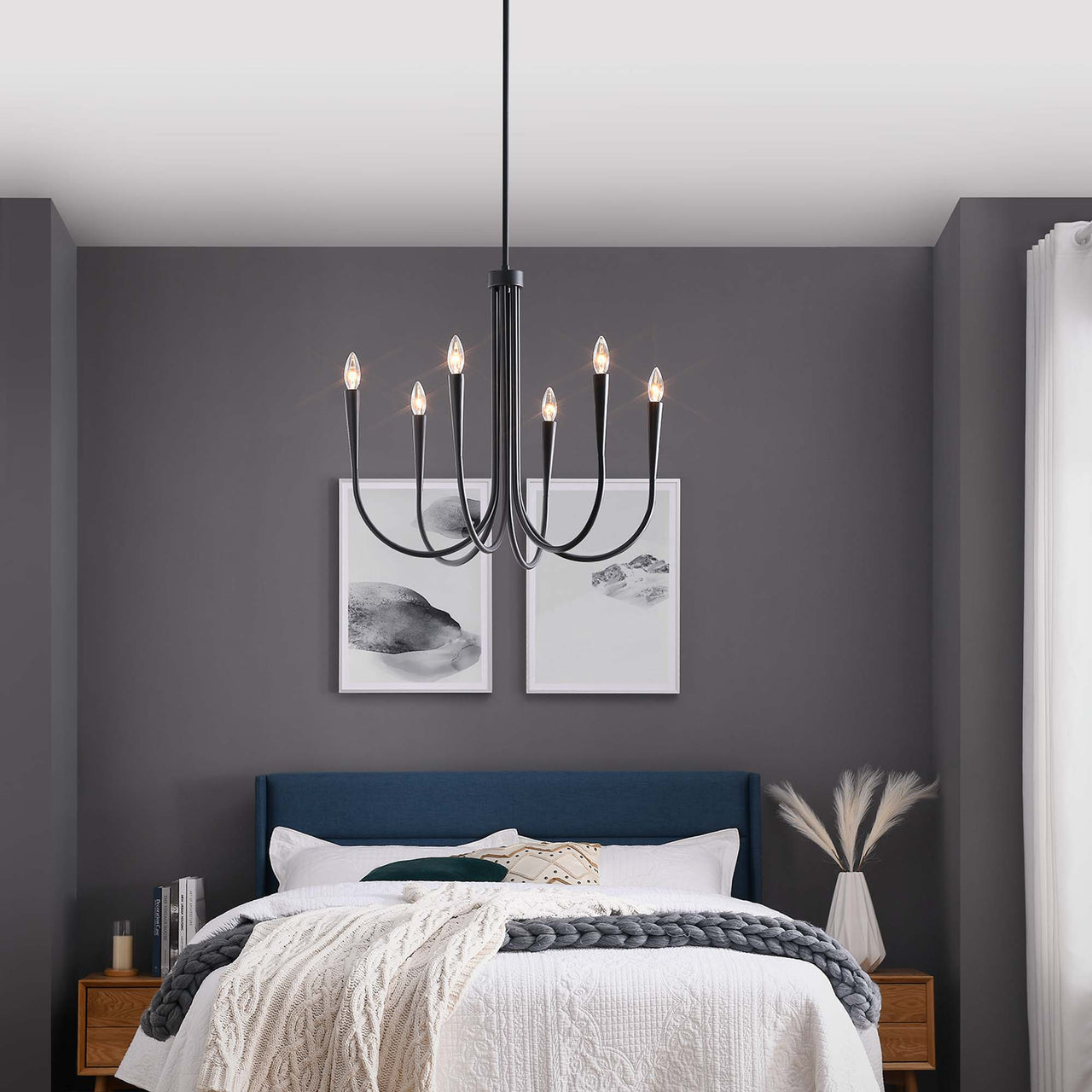 Luminator Chandelier, Black