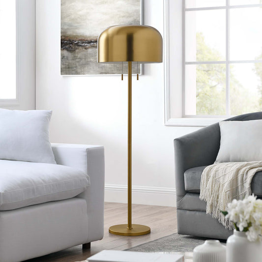 Brannick Floor Lamp, Satin Brass