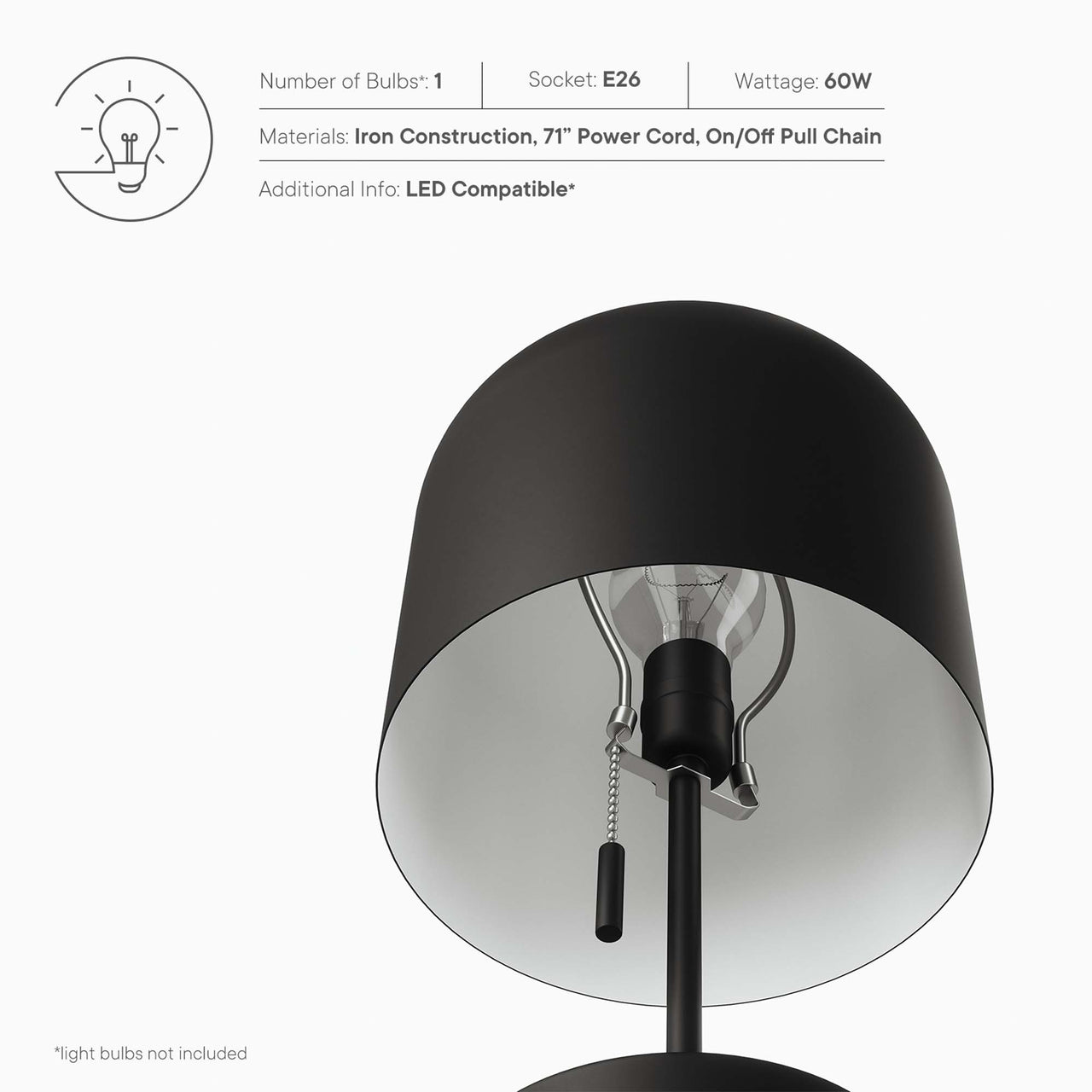 Brannick Table Lamp, Black