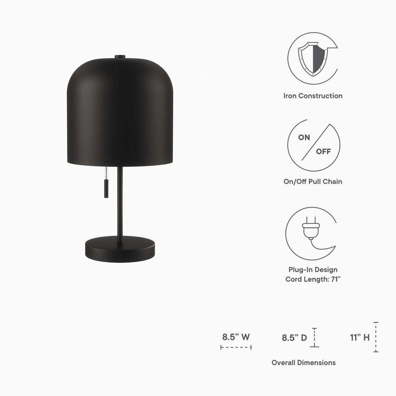 Brannick Table Lamp, Black