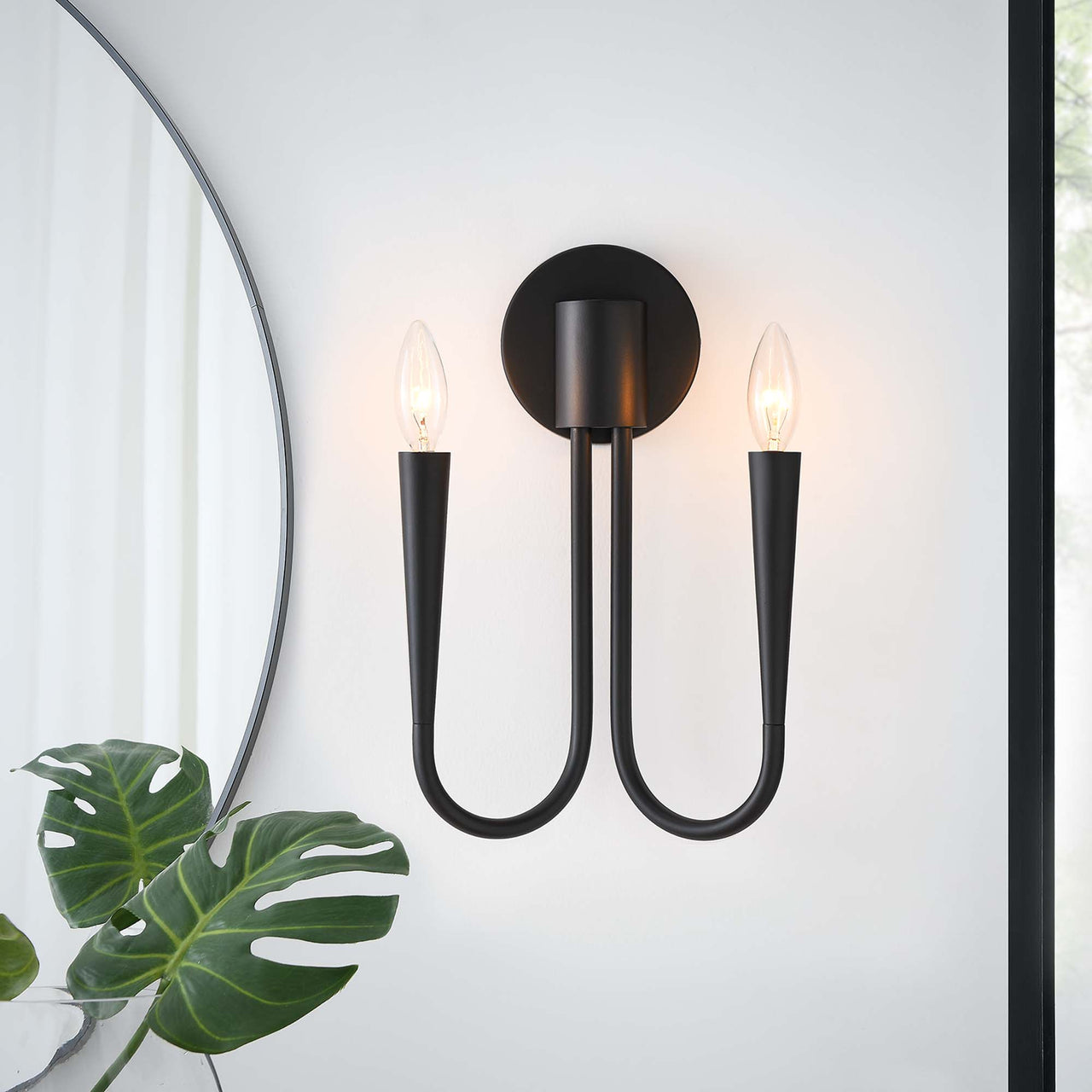 Luminator Wall Sconce, Black