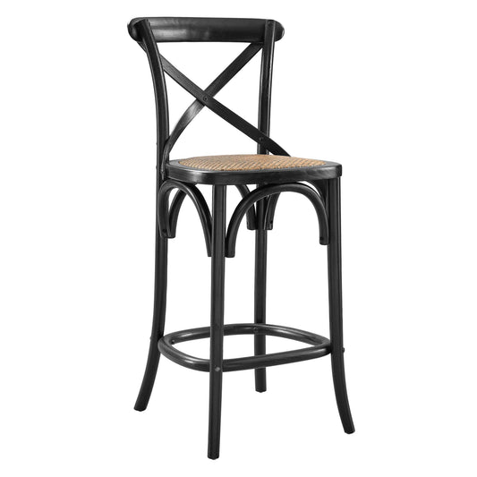 Countryside-Chic Counter Stool, Black