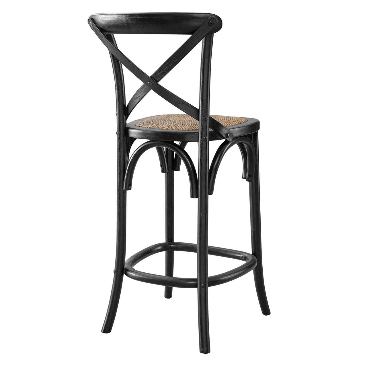 Countryside-Chic Counter Stool, Black
