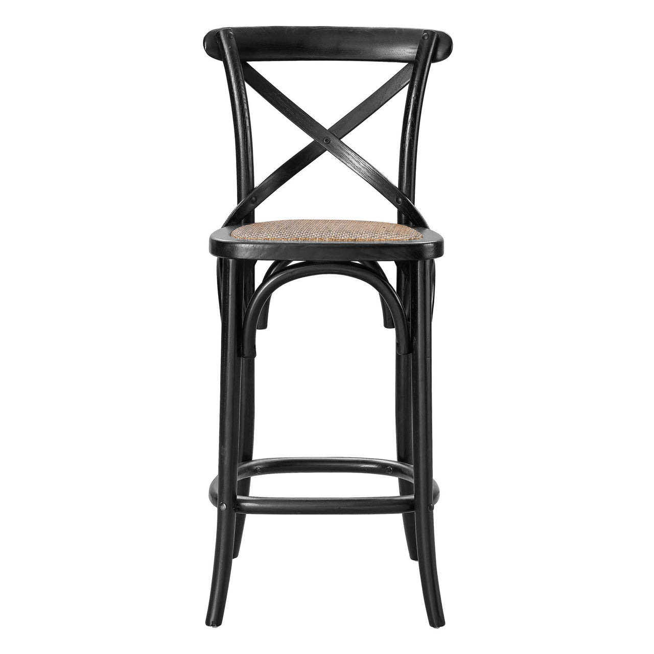 Countryside-Chic Counter Stool, Black