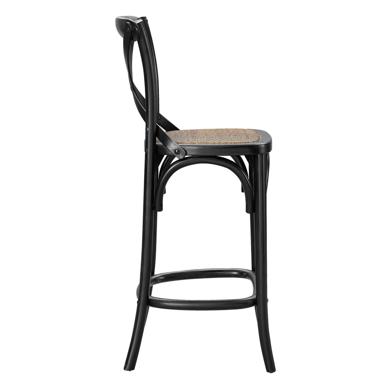 Countryside-Chic Counter Stool, Black