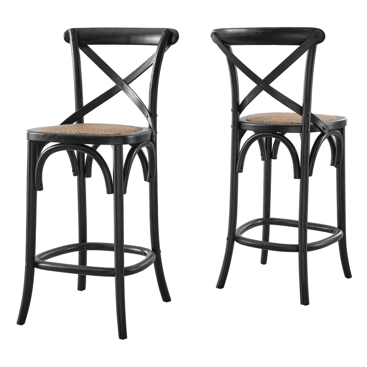 Countryside-Chic Counter Stool, Black