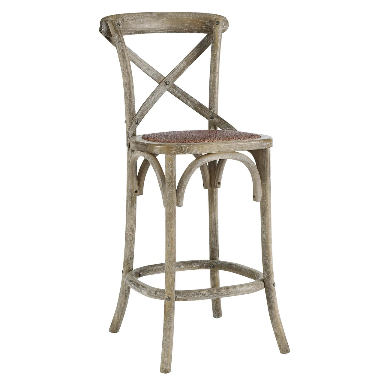 Countryside-Chic Counter Stool, Gray