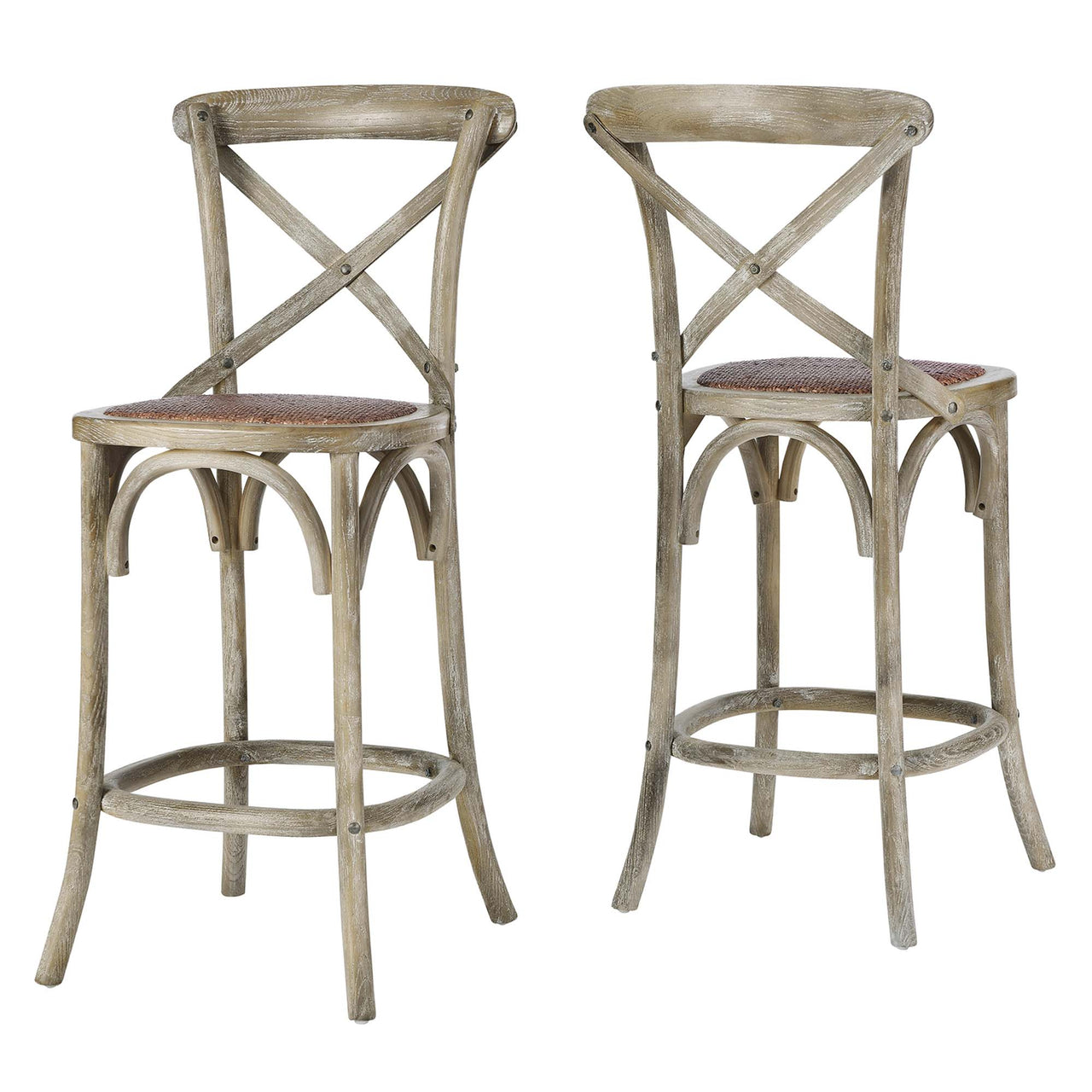Countryside-Chic Counter Stool, Gray