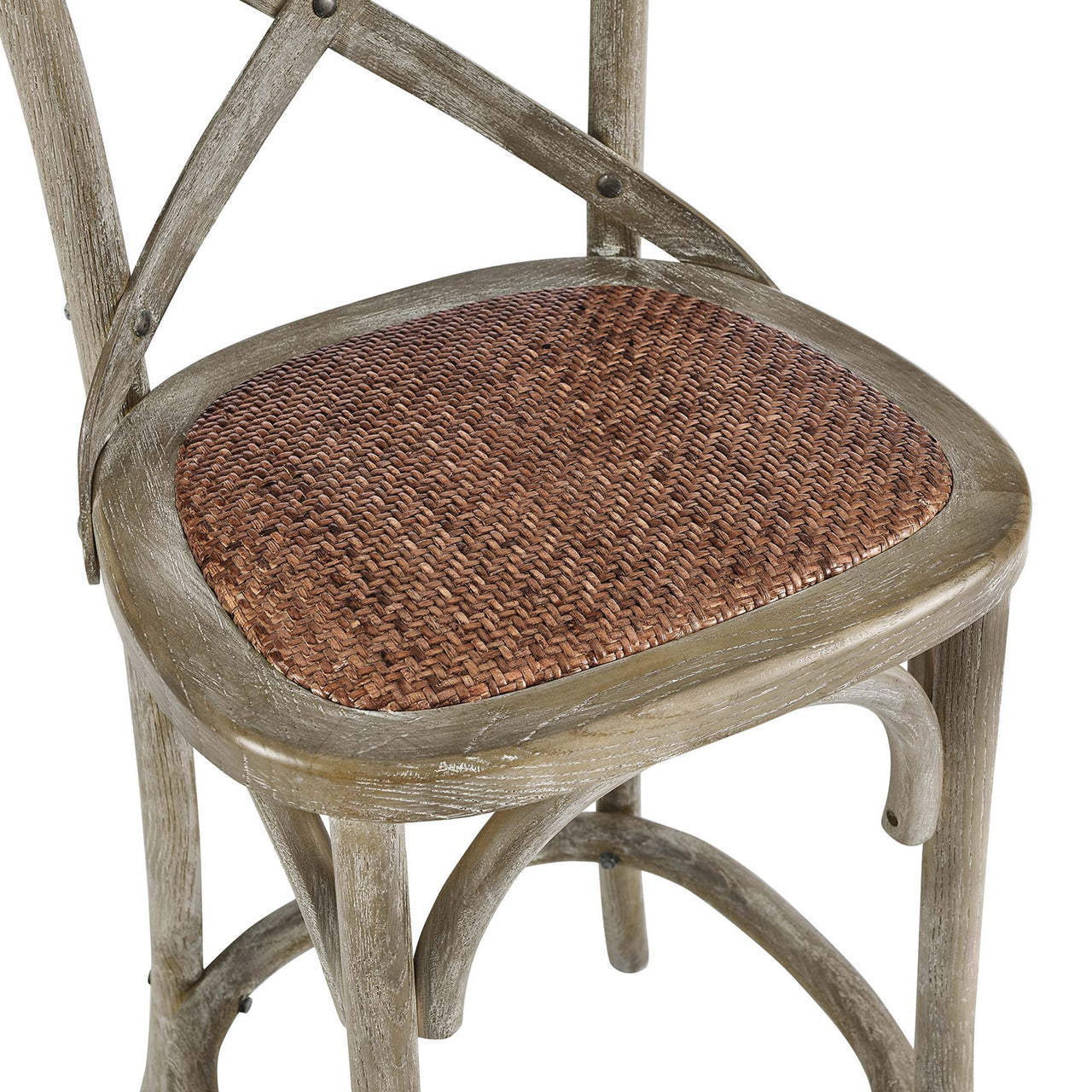 Countryside-Chic Counter Stool, Gray