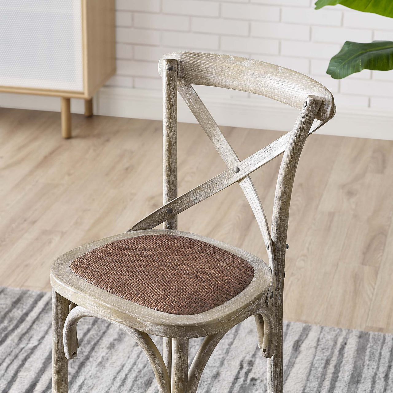 Countryside-Chic Counter Stool, Gray