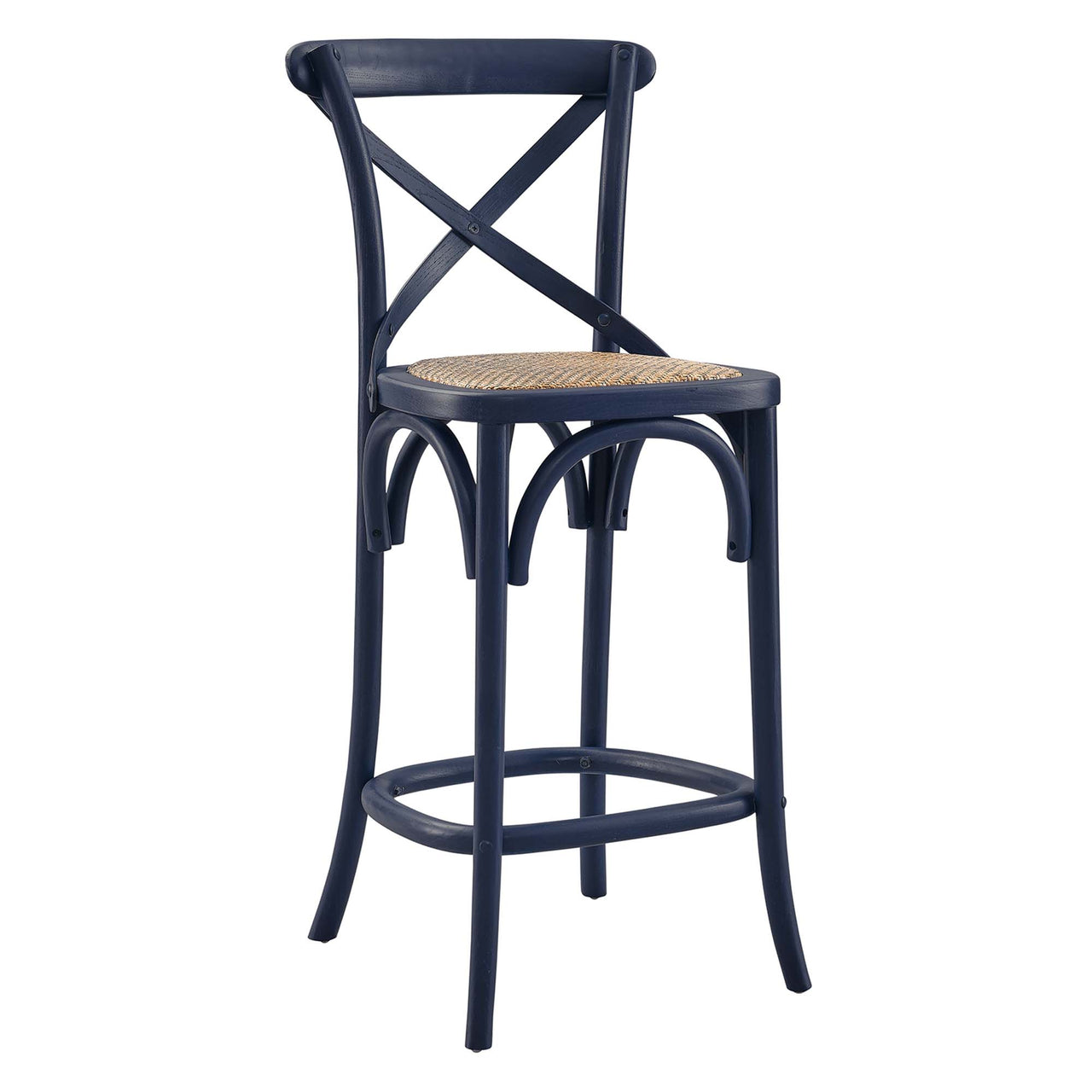Countryside-Chic Counter Stool, Dark Blue
