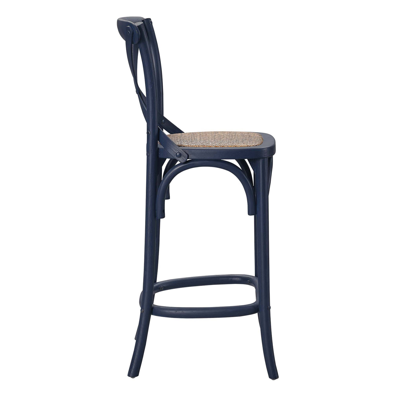 Countryside-Chic Counter Stool, Dark Blue