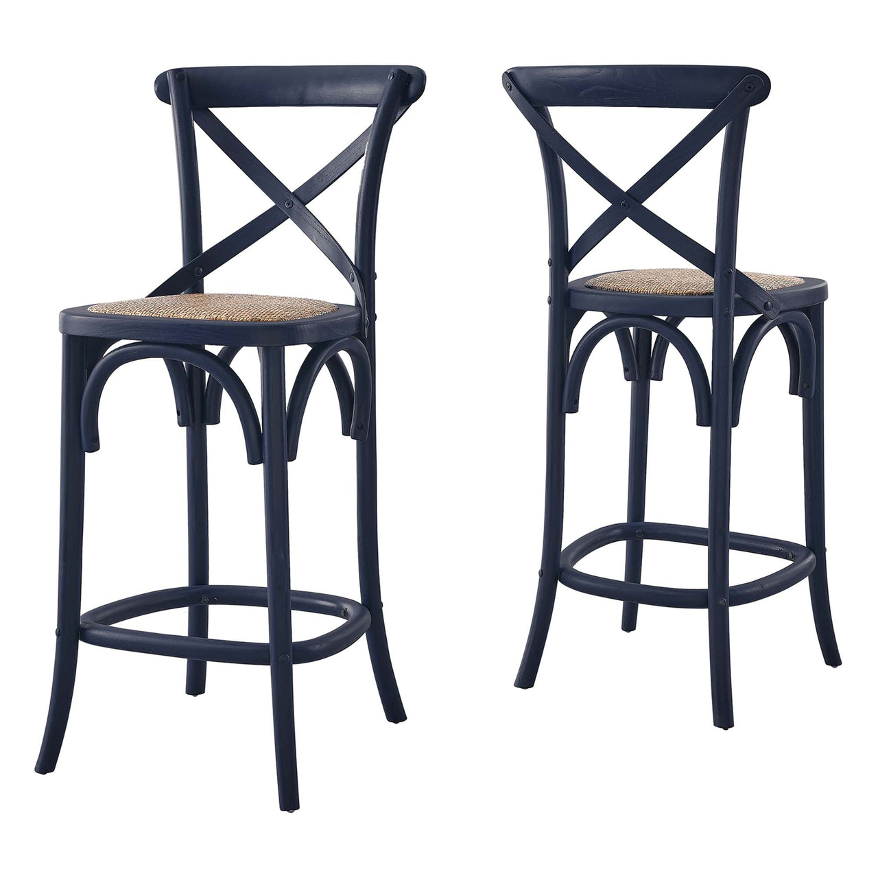 Countryside-Chic Counter Stool, Dark Blue