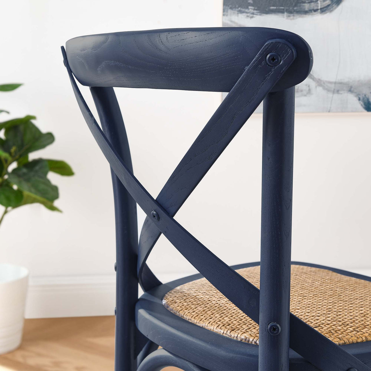 Countryside-Chic Counter Stool, Dark Blue