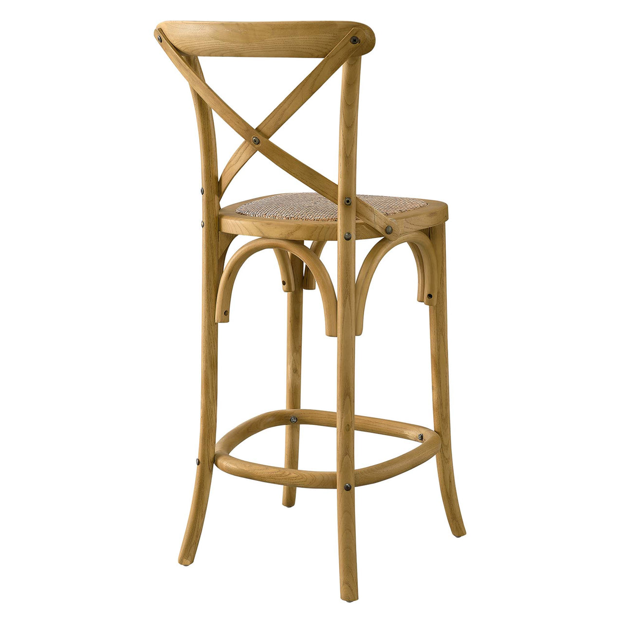 Countryside-Chic Counter Stool, Natural Wood