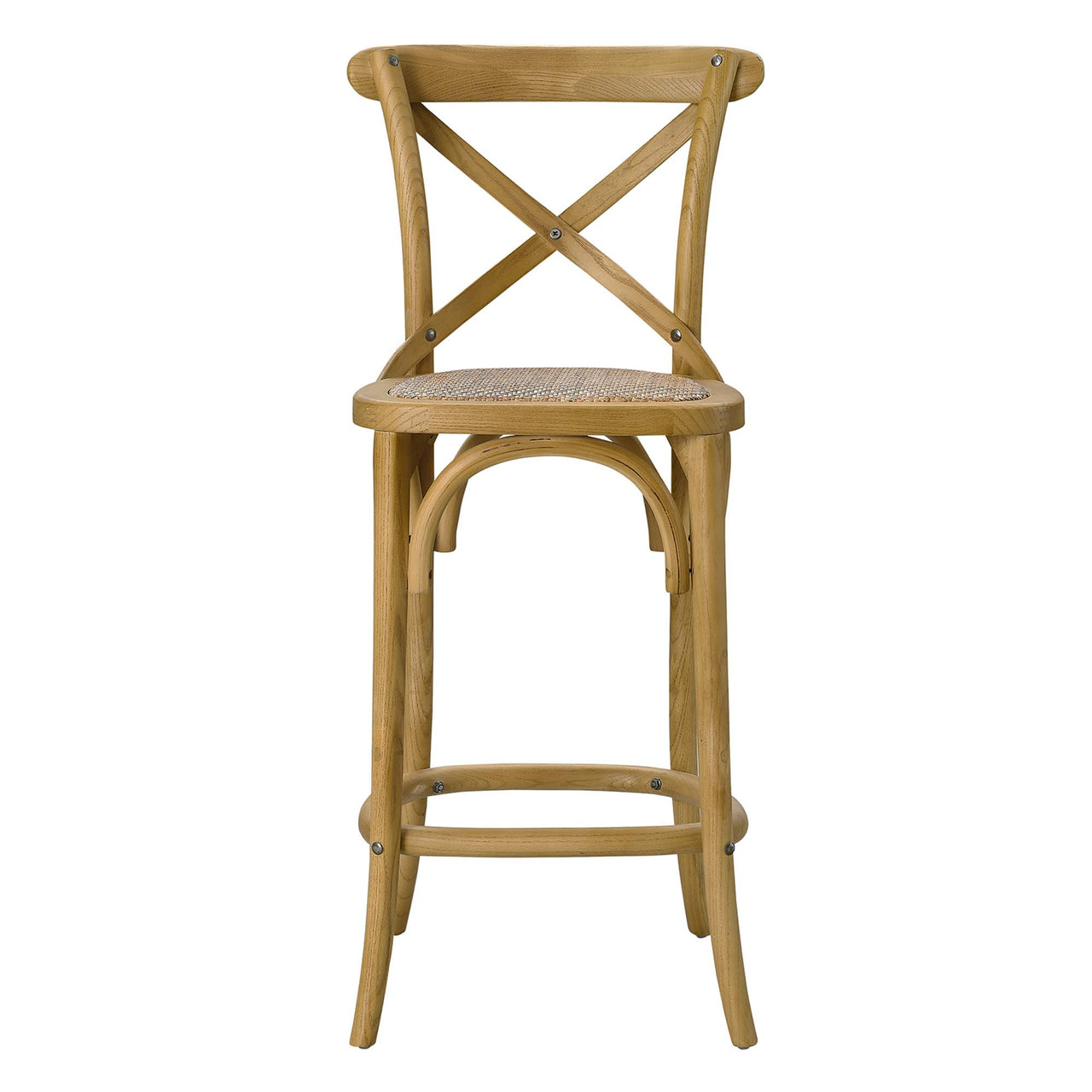 Countryside-Chic Counter Stool, Natural Wood
