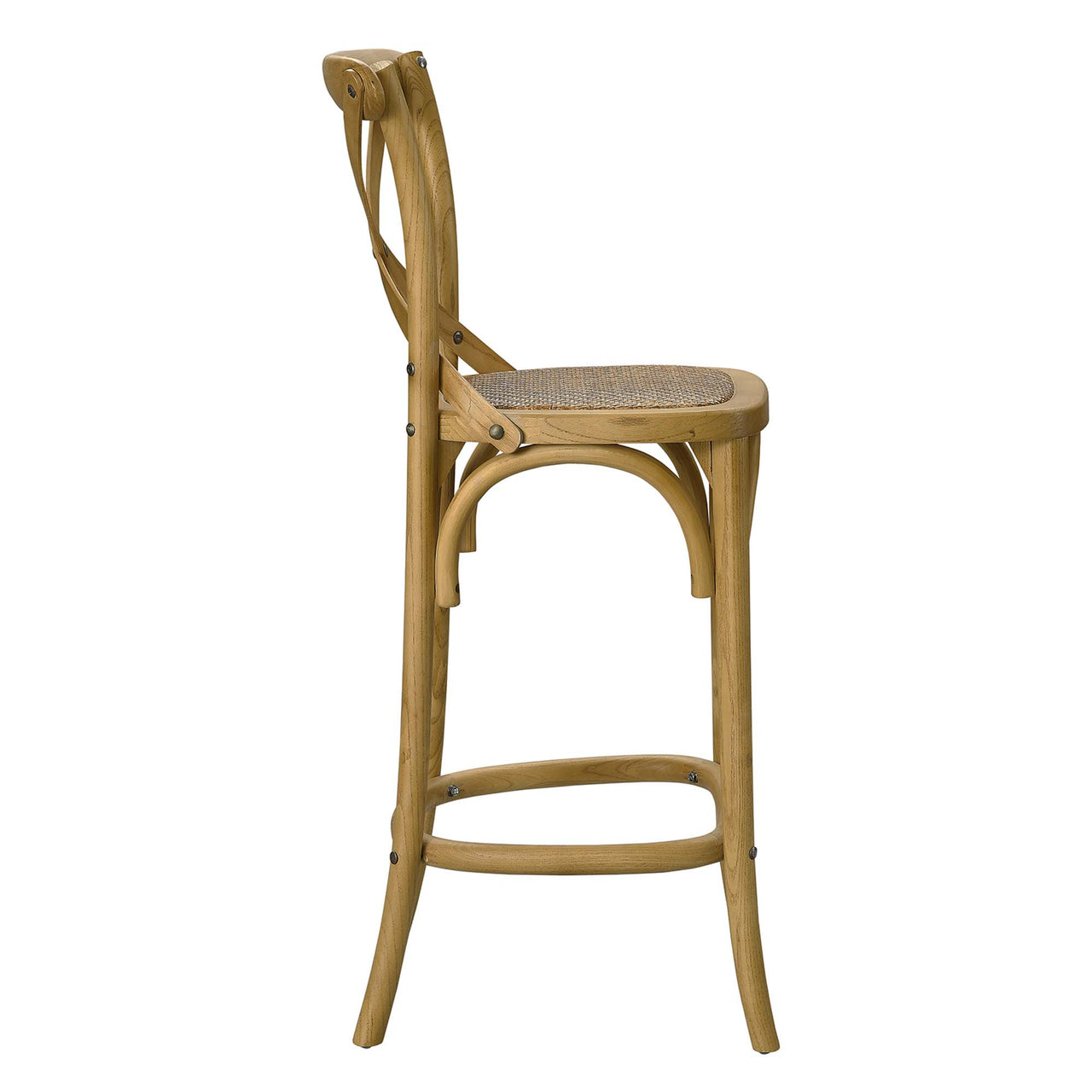 Countryside-Chic Counter Stool, Natural Wood