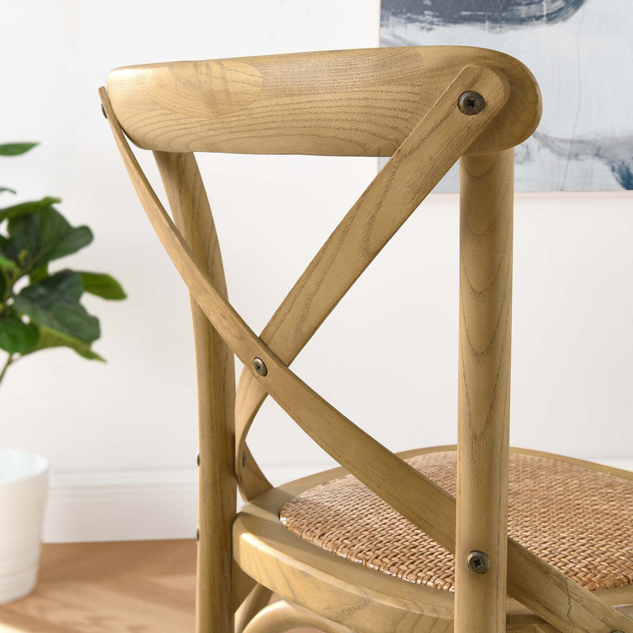 Countryside-Chic Counter Stool, Natural Wood
