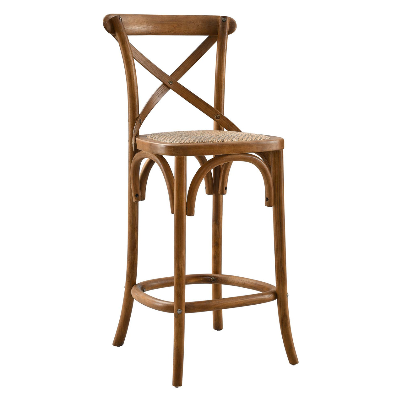 Countryside-Chic Counter Stool, Walnut