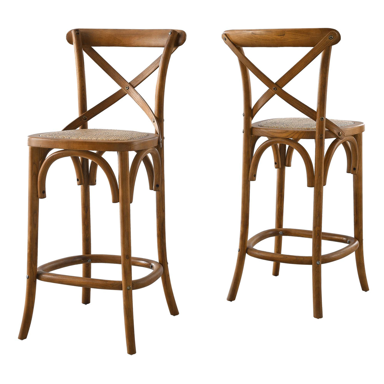Countryside-Chic Counter Stool, Walnut