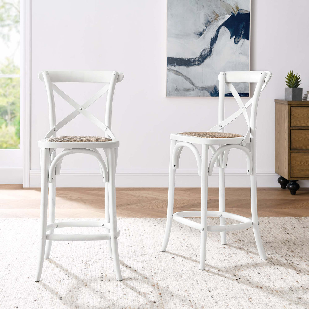 Countryside-Chic Counter Stool, White