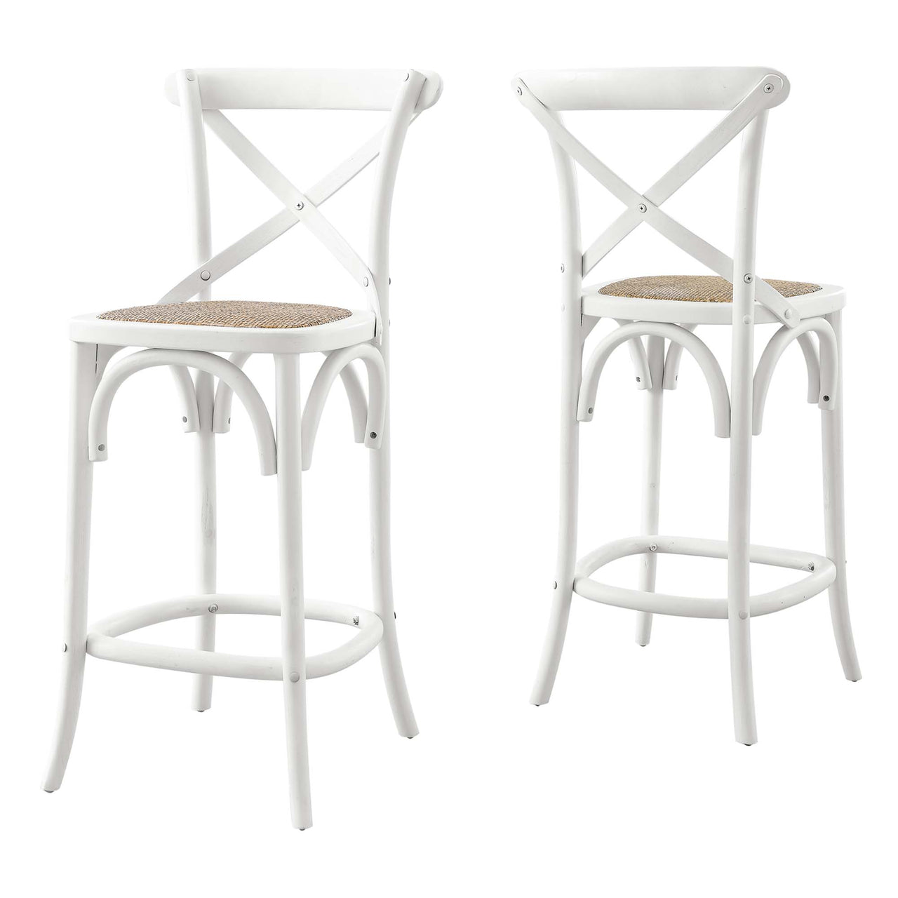 Countryside-Chic Counter Stool, White