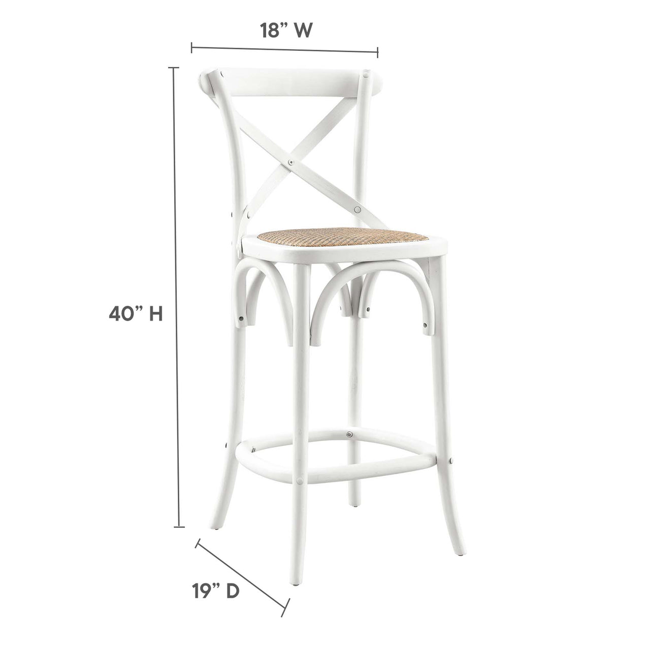 Countryside-Chic Counter Stool, White