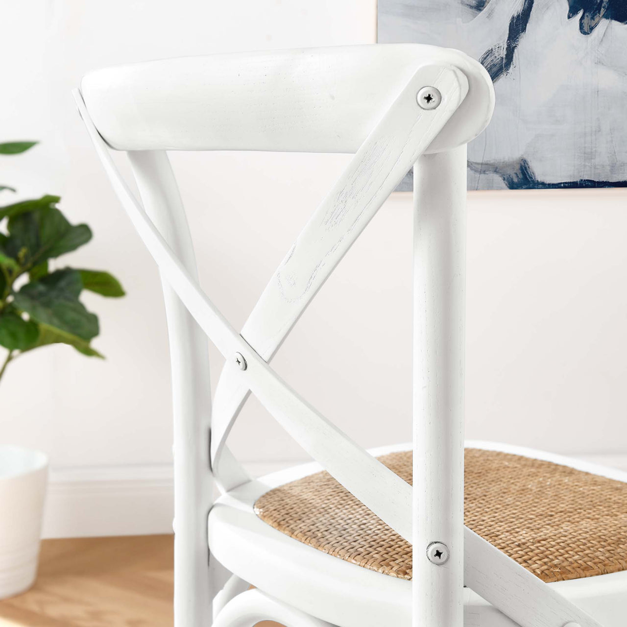 Countryside-Chic Counter Stool, White