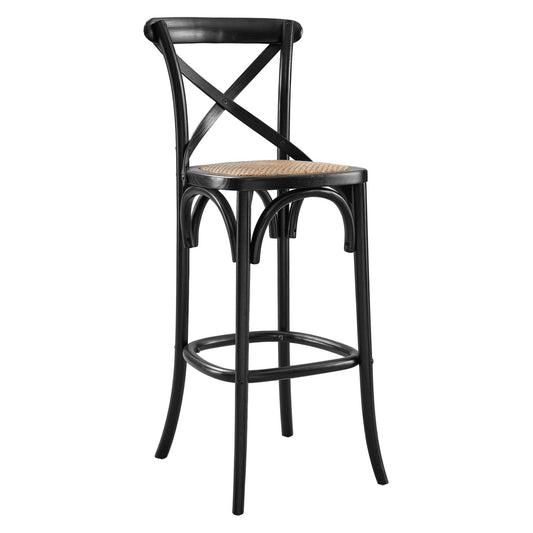 Countryside-Chic Bar Stool, Black